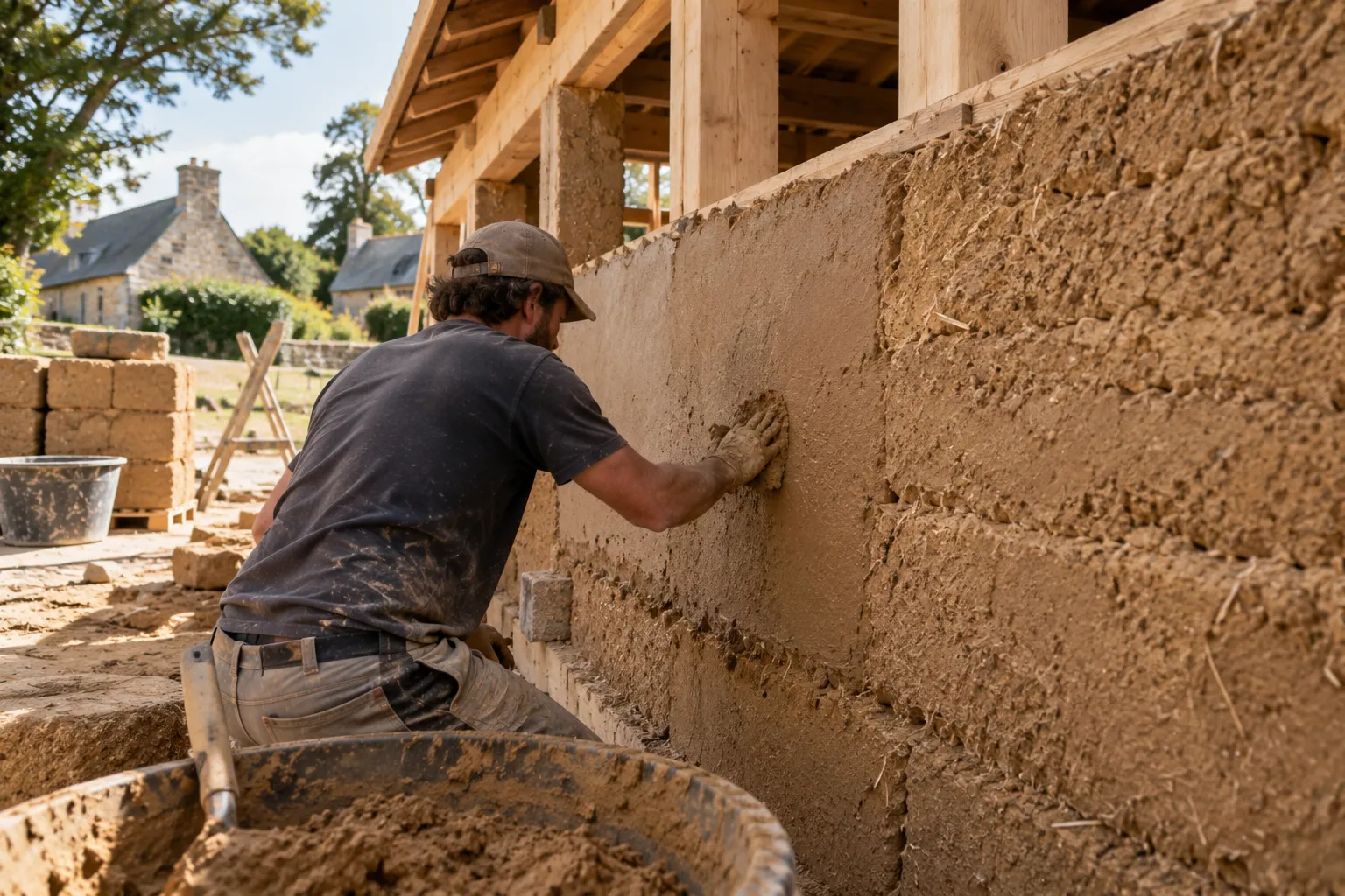 Maçon en construction terre crue sur Rennes, Irodouer et en Ille et Vilaine